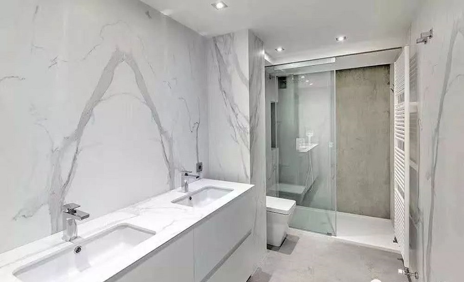 calacatta white marble bathroom countertops