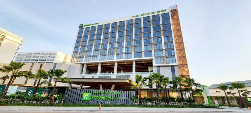 Mármol de madera blanca cortado a medida para el cliente Hotel Holiday INN en Laos