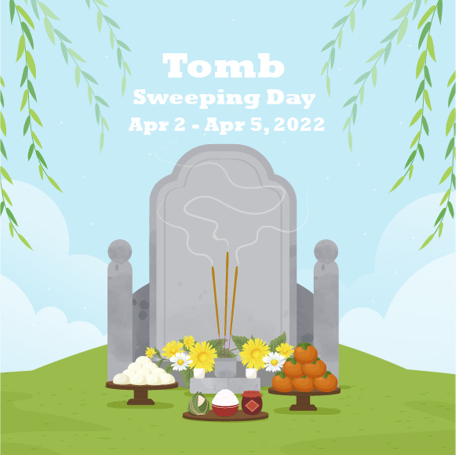 ¡Aviso festivo del día de barrido de tumbas!
